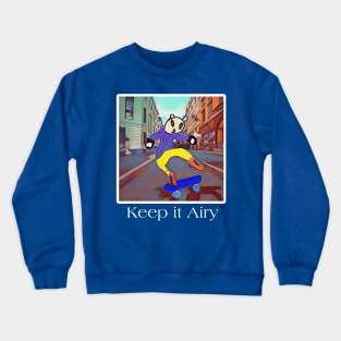 Keep it Airy: Panda Skating Crewneck Sweatshirt